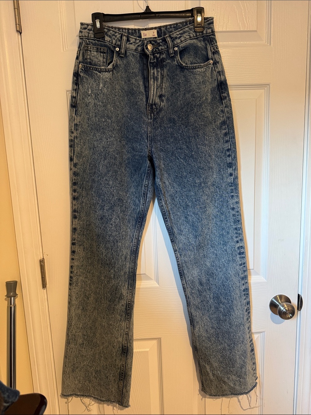 SO High-Rise Acid Wash Jeans - Blue
